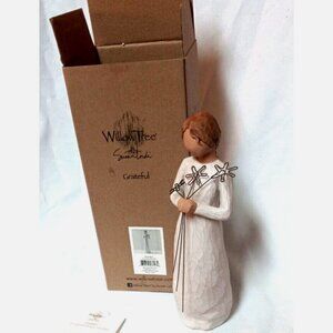 Willow Tree “Grateful” 2004 Demdaco Susan Lordi Woman w/ Flowers Figurine NEW